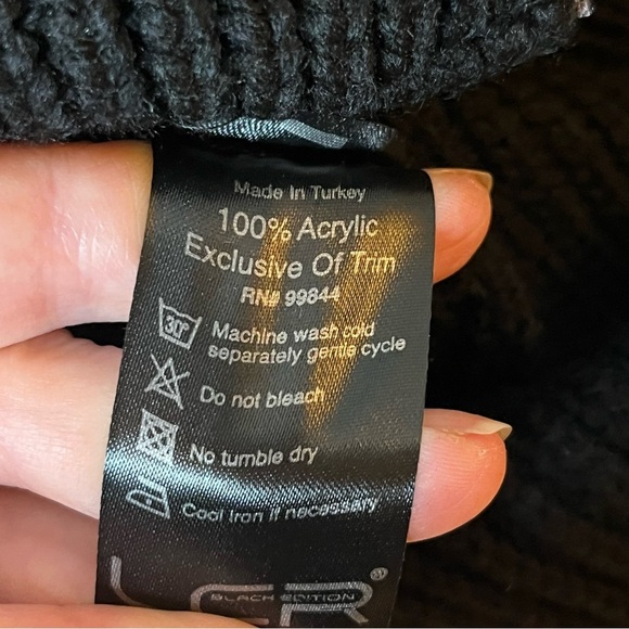 LCR Black Edition Sweater Full Zip Cardigan Black Chunky Knit Men's Size XXL NWT - Picture 10 of 11